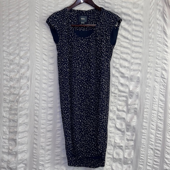 Anthropologie Maeve Navy Dress w/ White Dots - Picture 1 of 6